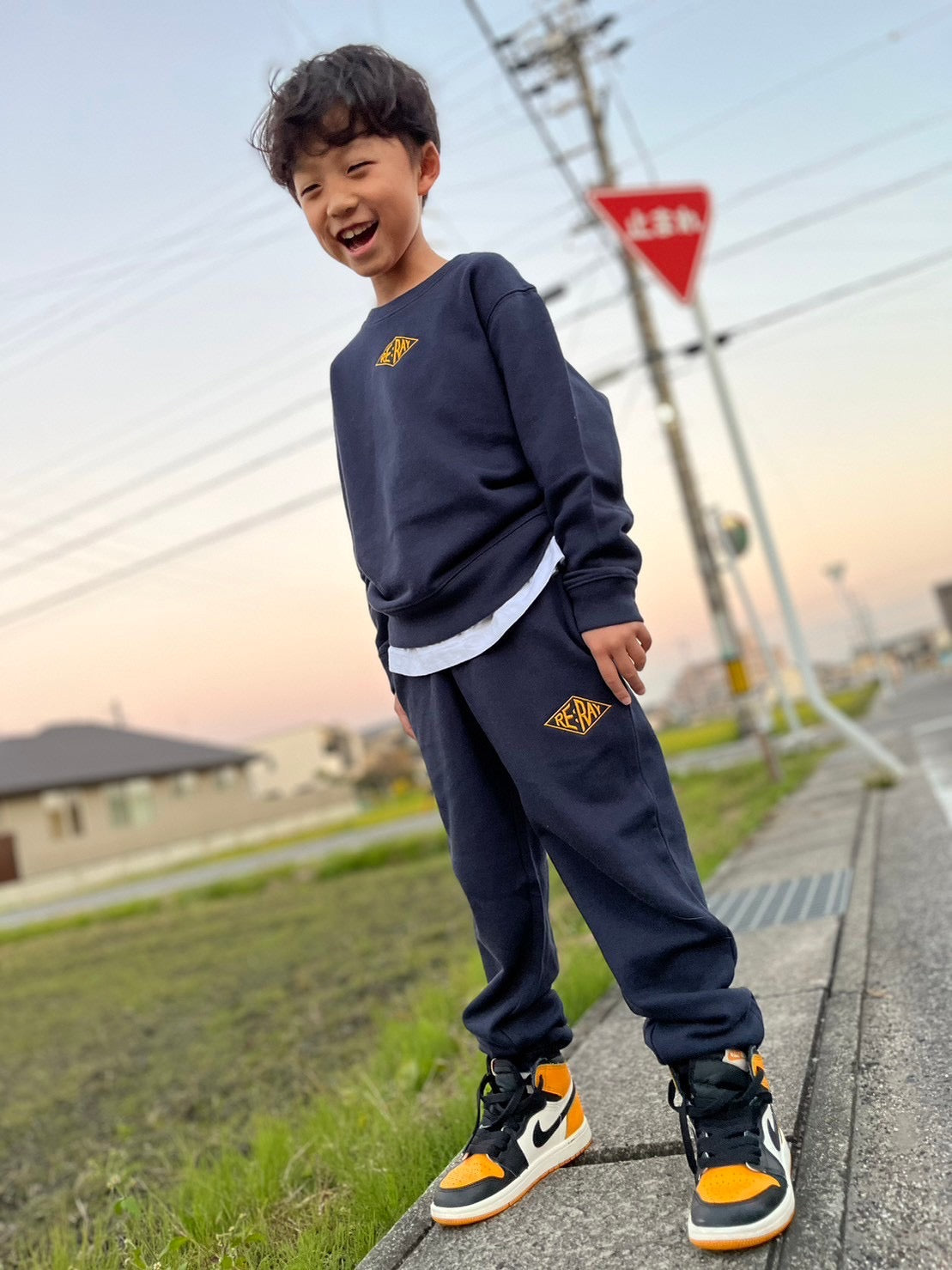【キッズ】RE:RAY スウェットパンツ ディープネイビー