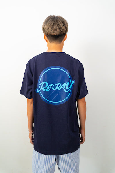 半袖Tシャツ バックプリント navy