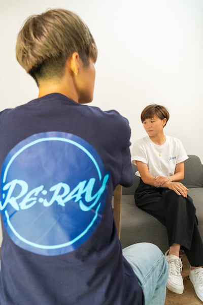 半袖Tシャツ バックプリント navy
