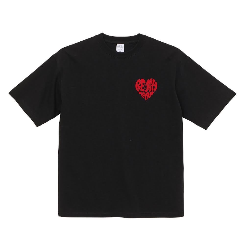ハートロゴ刺繍Tシャツ  ブラック