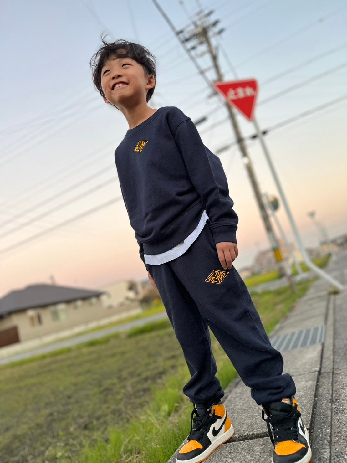 【キッズ】RE:RAY スウェットパンツ ディープネイビー